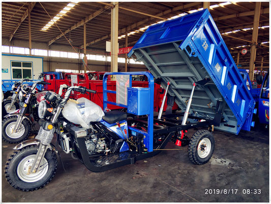 Heavy Load  BLUE 250CC Cargo Tricycle With DOUBLE Hydraulic Dump